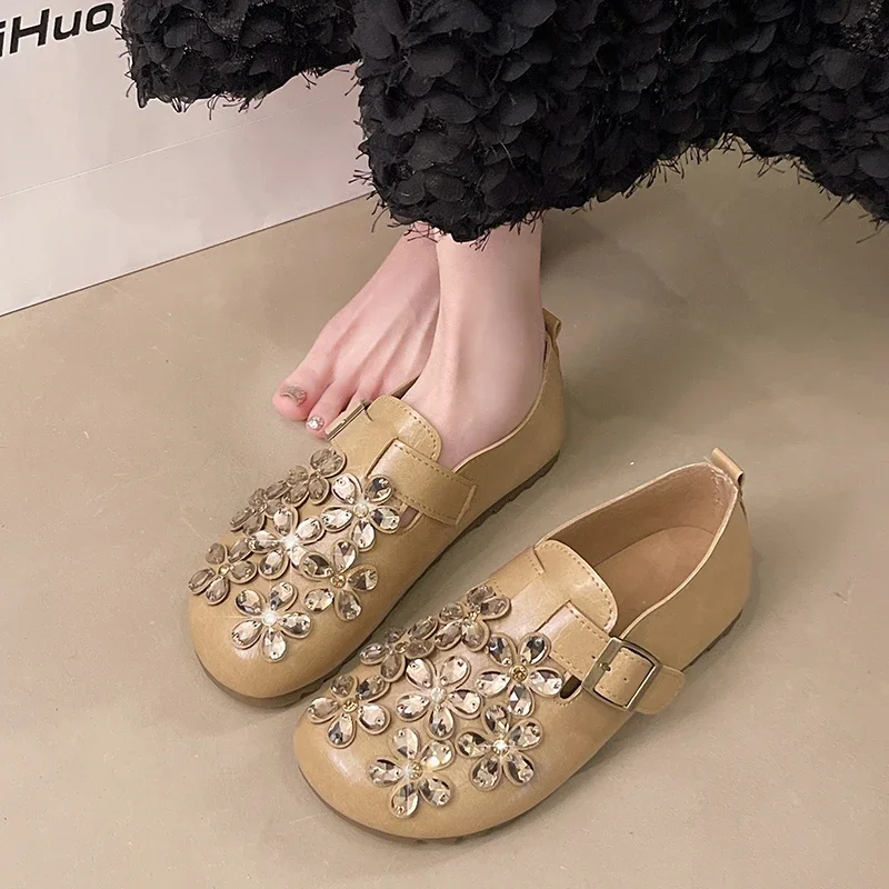 Women's Shoes 2025 Brand Belt Buckle Women's Flats Fashion Crystal Solid Casual Flat Shoes Hot Sale Round Toe Flat Low Heels
Women's Shoes 2025 Brand Belt Buckle Women's Flats Fashion Crystal Solid Casual Flat Shoes Hot Sale Round Toe Flat Low Heels