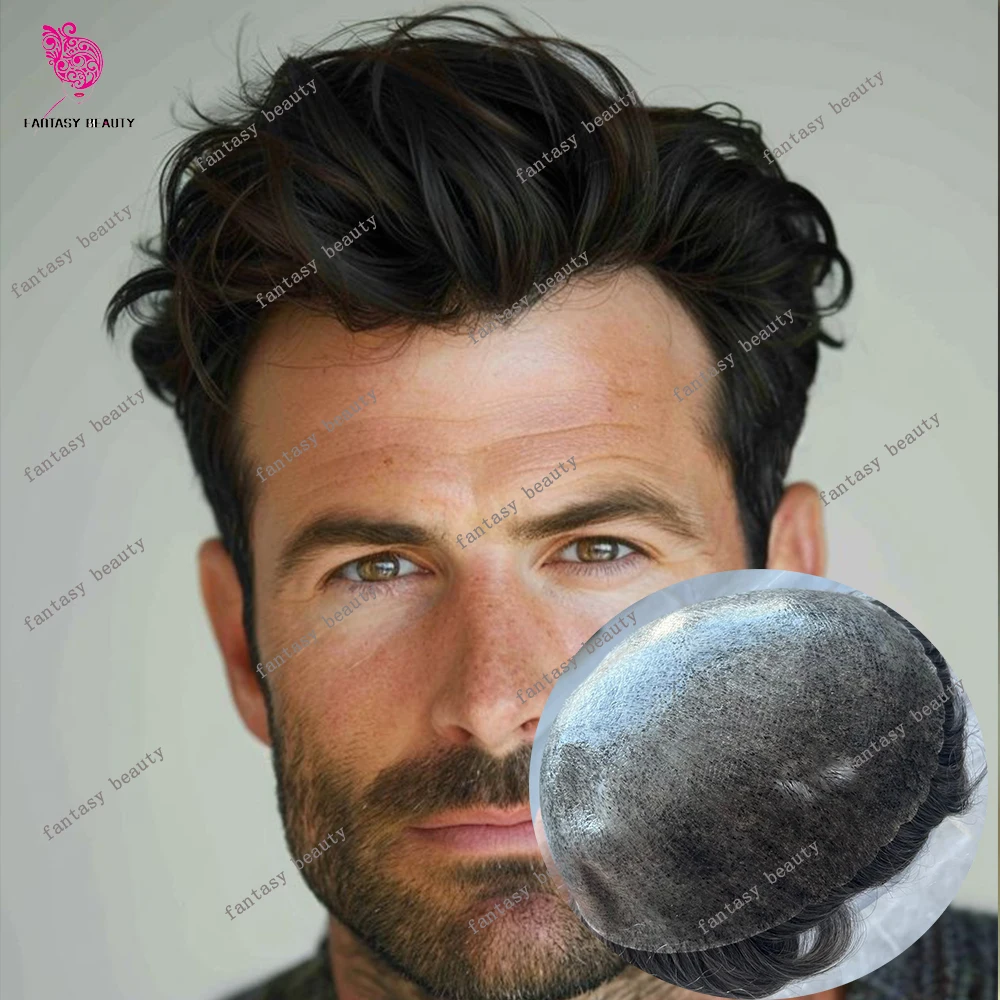130%Density 30MM Wave 0.12mm Full PU Thin Skin Men Toupee Human Hair Invisible Natural Hairline Replacement System Mal Prothesis
130%Density 30MM Wave 0.12mm Full PU Thin Skin Men Toupee Human Hair Invisible Natural Hairline Replacement System Mal Prothesis
