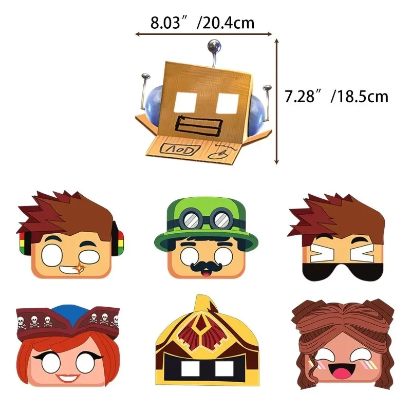 12pcs/set Roblox Funny Half Face Paper Masks Birthday Party & Family Gathering Party Photo Booth Props Decorations
12pcs/set Roblox Funny Half Face Paper Masks Birthday Party & Family Gathering Party Photo Booth Props Decorations