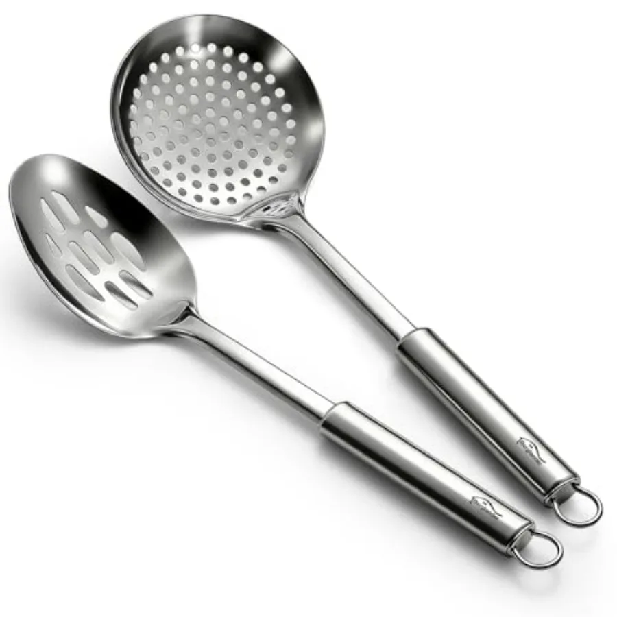 Kitchen Skimmer Slotted Spoons for Straining 2 pcs 13", Stainless Steel Kitchen Spider Strainer Ladle Spoon for Straining Pasta
Kitchen Skimmer Slotted Spoons for Straining 2 pcs 13", Stainless Steel Kitchen Spider Strainer Ladle Spoon for Straining Pasta