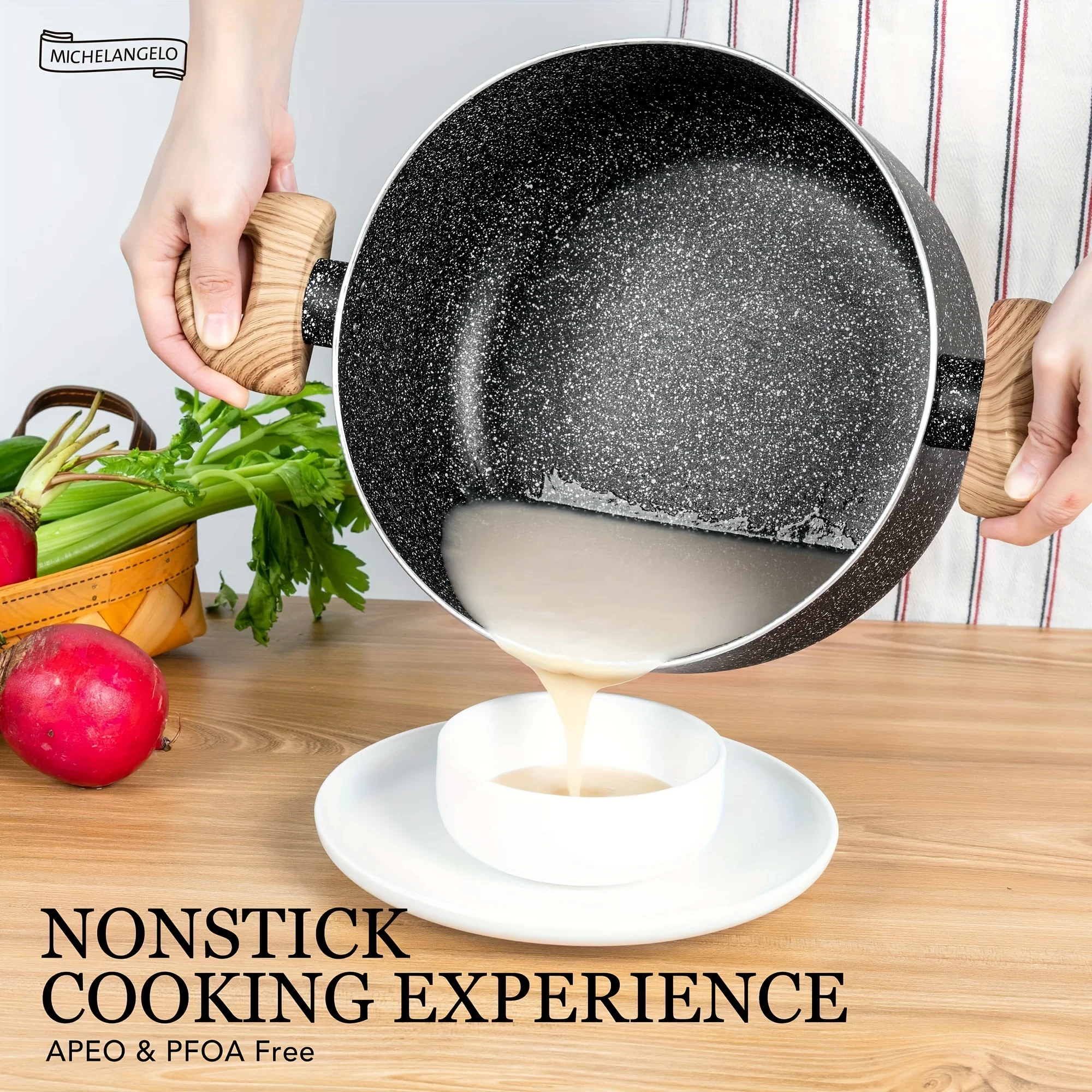 5 Quart Nonstick Stock Pot with Lid | Granite Induction Soup Pot | Stay-Cool Handle | Black
5 Quart Nonstick Stock Pot with Lid | Granite Induction Soup Pot | Stay-Cool Handle | Black