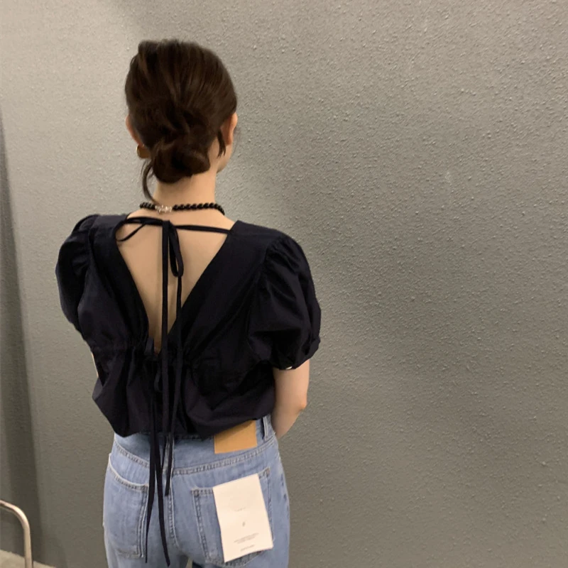 Fashionable Casual Back-Tied Shirt Top Elegant Detail Dongda Gate Summer Breathable Skin-Friendly Korean Style Women's Clothing
Fashionable Casual Back-Tied Shirt Top Elegant Detail Dongda Gate Summer Breathable Skin-Friendly Korean Style Women's Clothing