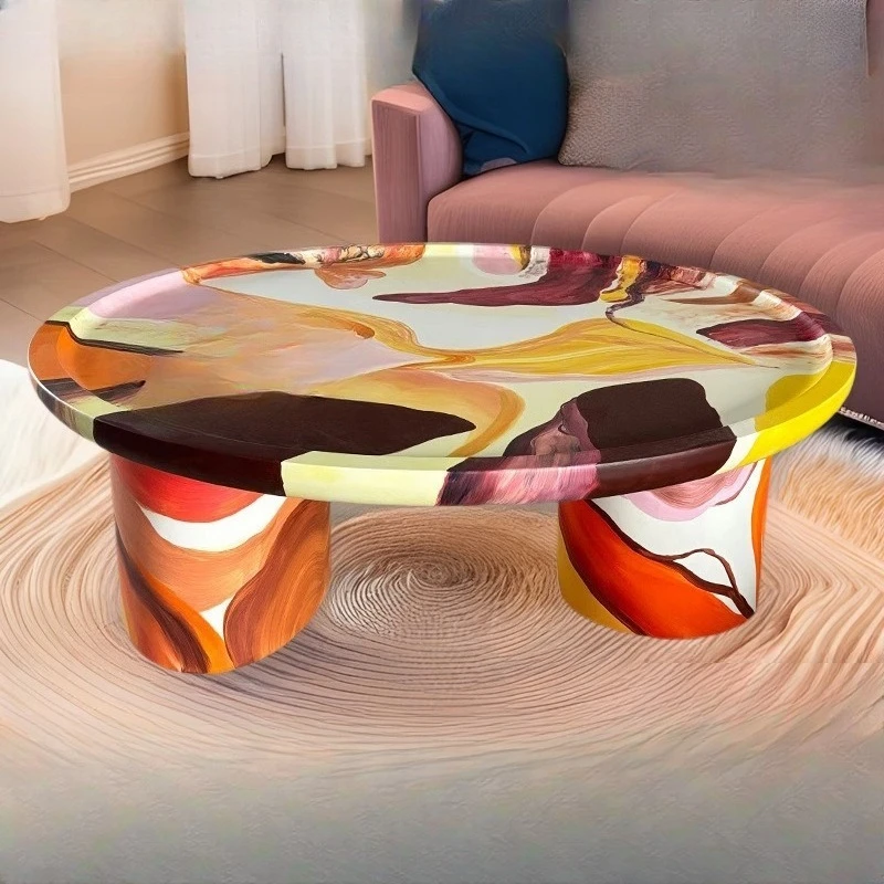 Hand-painted oil painting coffee table, abstract painting personalized living room hotel coffee table
Hand-painted oil painting coffee table, abstract painting personalized living room hotel coffee table