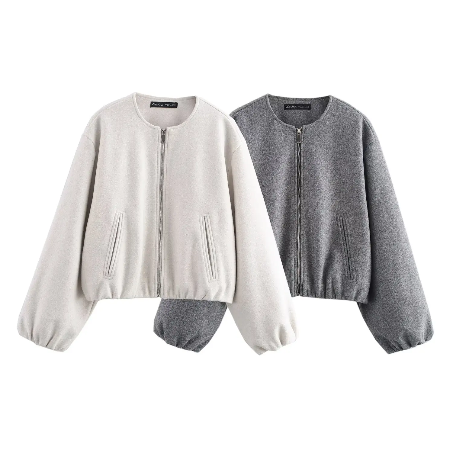 Women's Fashion Autumn/Winter Soft Bomber Jacket Women Retro Round Neck Long Sleeve Elastic Hem Zipper Female Coat
Women's Fashion Autumn/Winter Soft Bomber Jacket Women Retro Round Neck Long Sleeve Elastic Hem Zipper Female Coat
