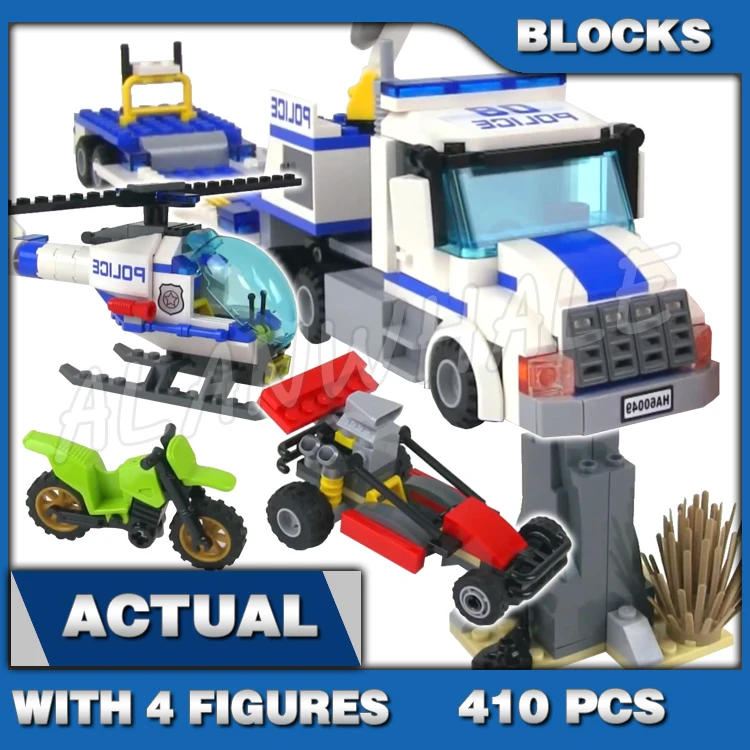 410pcs City Cop Helicopter Transporter Dirt Bike Dune Buggy Rock Hideout 10864 Building Blocks Set Bricks Compatible with Model
410pcs City Cop Helicopter Transporter Dirt Bike Dune Buggy Rock Hideout 10864 Building Blocks Set Bricks Compatible with Model