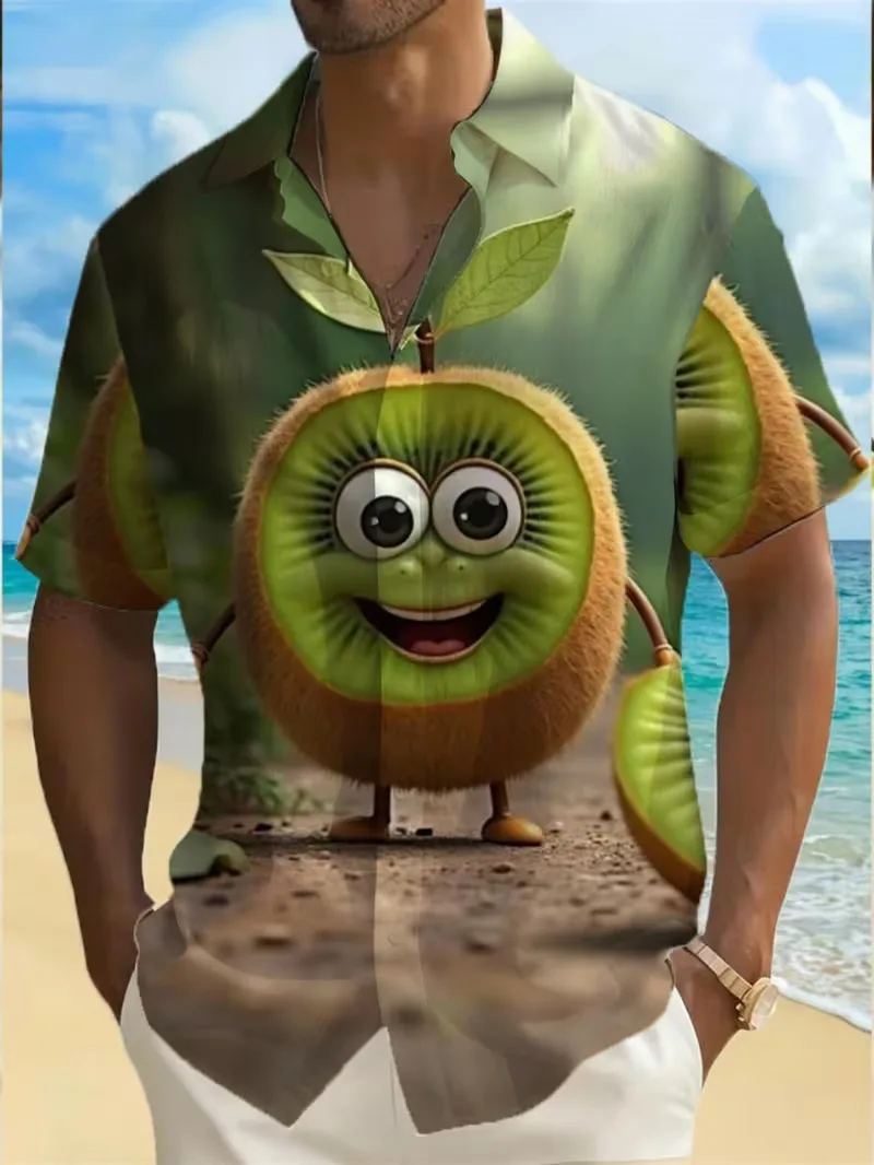 Men's Summer Short Sleeve Button Down Beach Shirt Funny Cartoon Kiwi Fruit Print Hawaiian Vacation Shirts Turndown Collar Blouse
Men's Summer Short Sleeve Button Down Beach Shirt Funny Cartoon Kiwi Fruit Print Hawaiian Vacation Shirts Turndown Collar Blouse