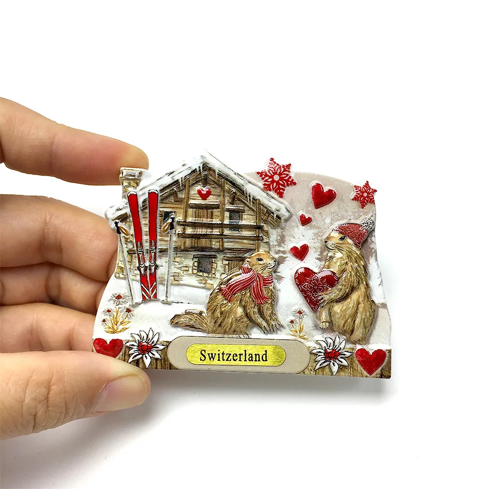 Switzerland Themed Resin Fridge Magnet - Alpine Cabin & Cute Animals Design - Decorative and Magnetic Home Decor
Switzerland Themed Resin Fridge Magnet - Alpine Cabin & Cute Animals Design - Decorative and Magnetic Home Decor