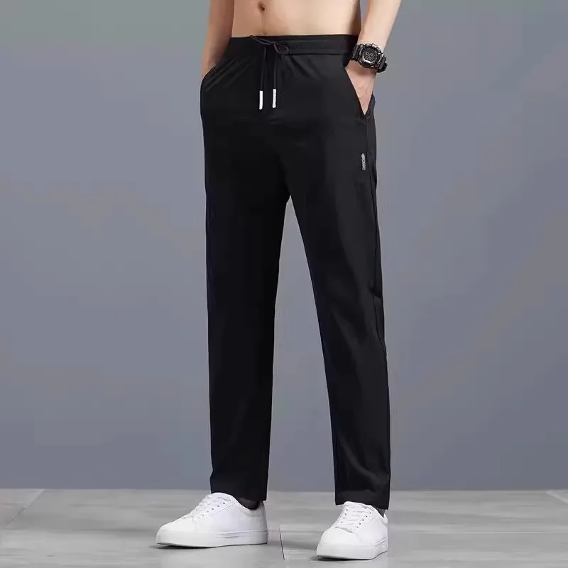 Summer Casual Thin Ice Silk Sports Pants Loose Straight Leg Work Trousers Elastic Waist Youth Active Sle Long Loose Fit
Summer Casual Thin Ice Silk Sports Pants Loose Straight Leg Work Trousers Elastic Waist Youth Active Sle Long Loose Fit