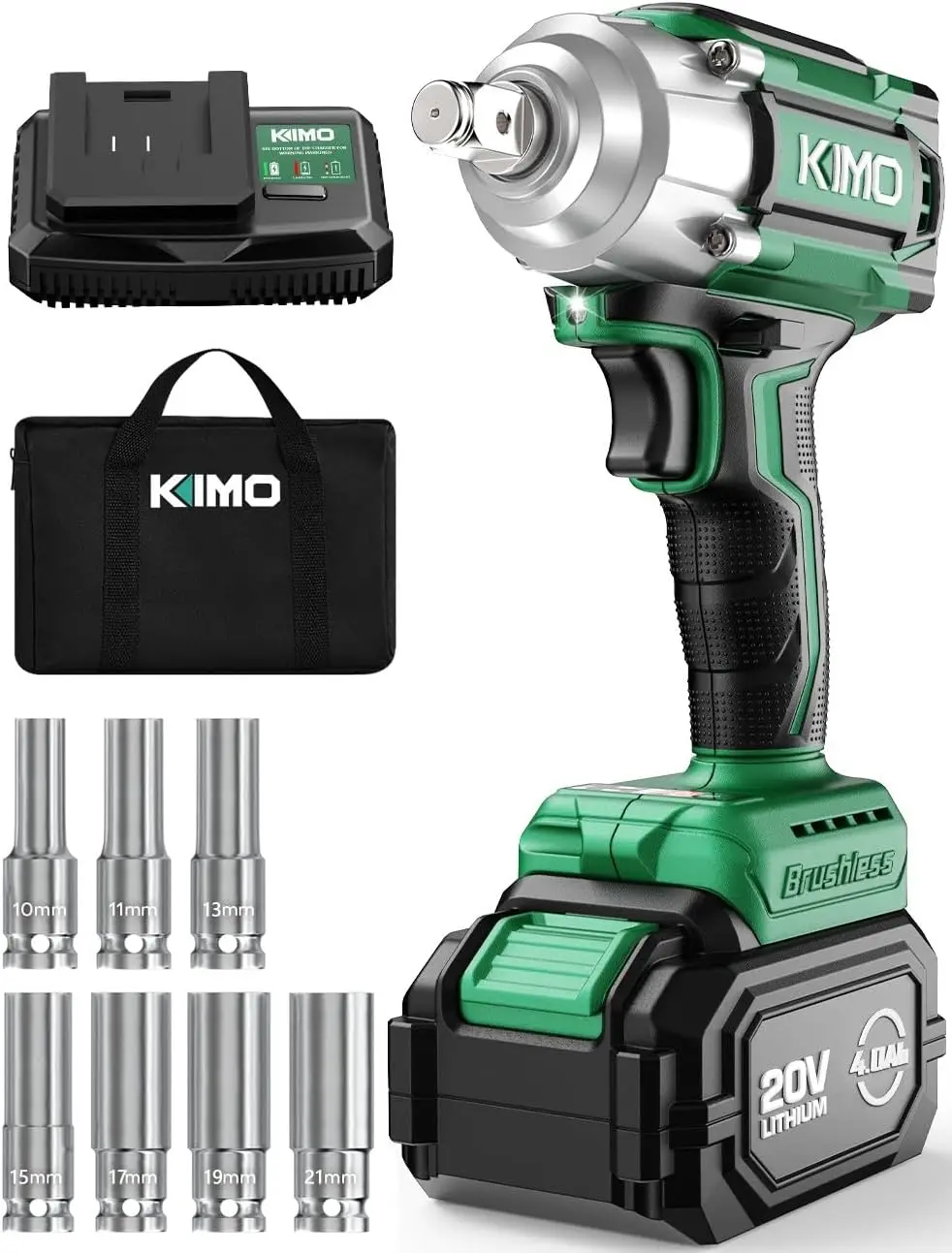 Cordless Impact Wrench, 1200Nm Torque, 4000 RPM, Brushless Motor with 7 Sockets, Battery & Charger for Car Tires
Cordless Impact Wrench, 1200Nm Torque, 4000 RPM, Brushless Motor with 7 Sockets, Battery & Charger for Car Tires
