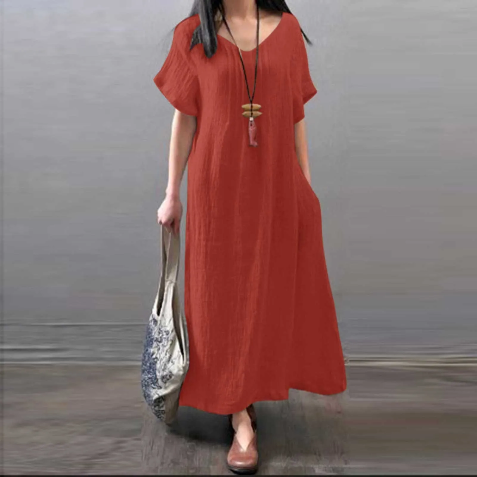Women V-Neck Dress Summer Solid Short Sleeve Sundress Fashion A Line Loose Dresses Party Robe Holiday Vestidos
Women V-Neck Dress Summer Solid Short Sleeve Sundress Fashion A Line Loose Dresses Party Robe Holiday Vestidos