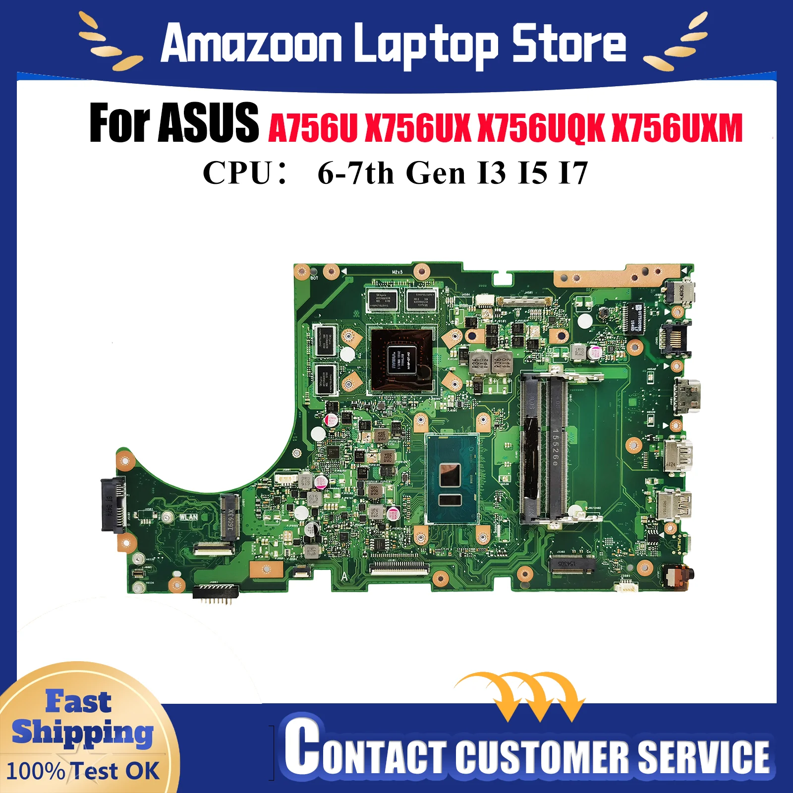 X756UX Материнская плата для ноутбука ASUS X756UQ X756UV X756UA X756UQK X756UXM X756U X756UAK A756U X756UJ X756UR Материнская плата I3 I5 I7 CPU
X756UX Материнская плата для ноутбука ASUS X756UQ X756UV X756UA X756UQK X756UXM X756U X756UAK A756U X756UJ X756UR Материнская плата I3 I5 I7 CPU