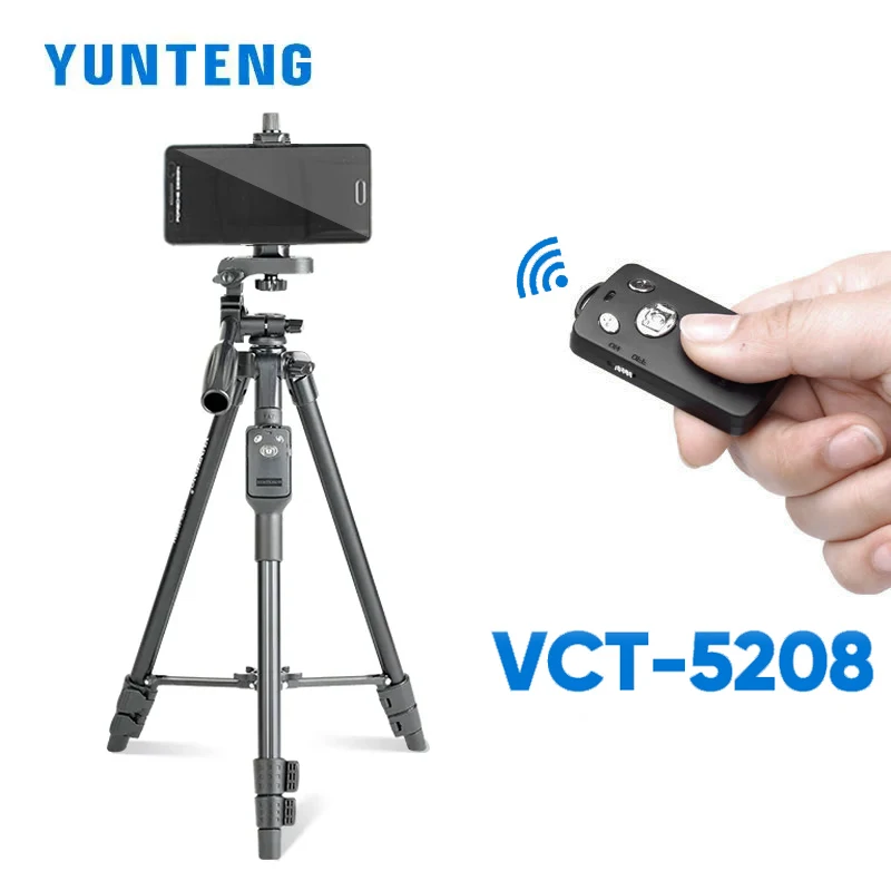 YUNTENG VCT-5208RM Portable Tripod Outdoor Travel Tripod Stand Bluetooth Selfie Tripod for DSLR Camera Phone Live Video Shooting
YUNTENG VCT-5208RM Portable Tripod Outdoor Travel Tripod Stand Bluetooth Selfie Tripod for DSLR Camera Phone Live Video Shooting