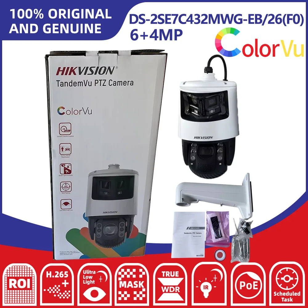 Hikvision DS-2SE7C432MWG-EB/26(F0) 6+4MP PTZ IP Camera 32X Zoom TandemVu ColorVu IR 200M AcuSense IP66 Outdoor Security Camera
Hikvision DS-2SE7C432MWG-EB/26(F0) 6+4MP PTZ IP Camera 32X Zoom TandemVu ColorVu IR 200M AcuSense IP66 Outdoor Security Camera