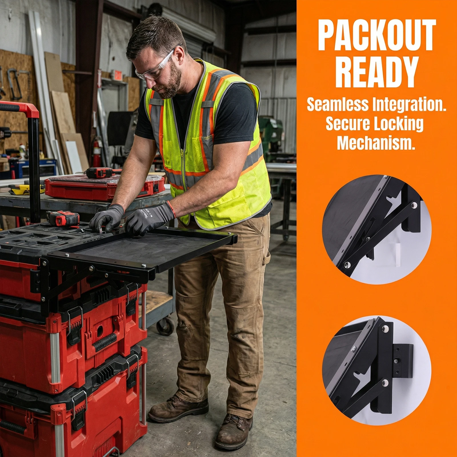 Folding Magnetic Table No Drilling Required Metal Foldable Storage Bracket Wear-Resistant Fit for Packout Toolbox
Folding Magnetic Table No Drilling Required Metal Foldable Storage Bracket Wear-Resistant Fit for Packout Toolbox