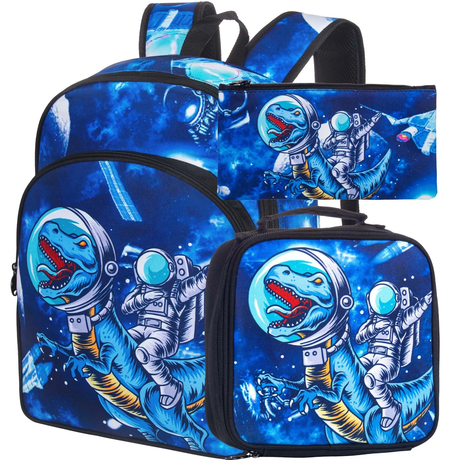 3PCS Kids Dinosaur Backpack for Boys, Space Preschool Bookbag with Lunch Box, 16" School Bag for Elementary Toddler
3PCS Kids Dinosaur Backpack for Boys, Space Preschool Bookbag with Lunch Box, 16" School Bag for Elementary Toddler