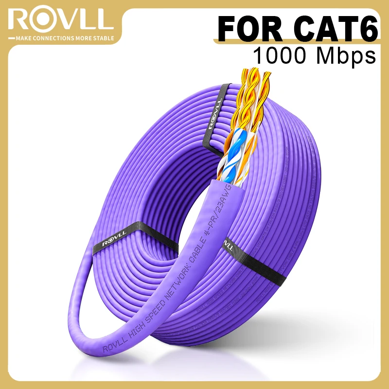 ROVLL Cat6 RJ45 Network Patch Cable Lan Cable UTP High Speed Ethernet Cable Computer Wire for Router Modem
ROVLL Cat6 RJ45 Network Patch Cable Lan Cable UTP High Speed Ethernet Cable Computer Wire for Router Modem