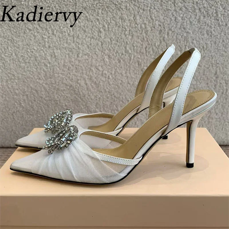 Summer High Heels Women Pumps Pointed Toe Slingbacks Rhinestone Flower Party Shoes Women Black White Heeled Sandals Woman
Summer High Heels Women Pumps Pointed Toe Slingbacks Rhinestone Flower Party Shoes Women Black White Heeled Sandals Woman