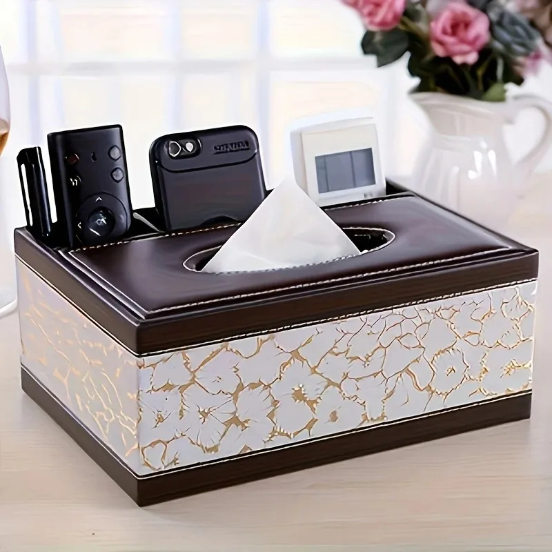 Elegant Faux Leather Tissue Box Cover with Remote Holder - Stylish Living Room Decor, Desktop Storage Organizer
Elegant Faux Leather Tissue Box Cover with Remote Holder - Stylish Living Room Decor, Desktop Storage Organizer
