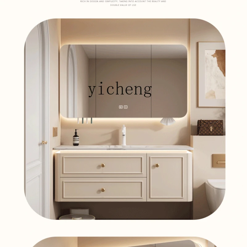 XL bathroom cabinet ceramic integrated basin rounded corner bathroom solid wood wash basin cabinet combination
XL bathroom cabinet ceramic integrated basin rounded corner bathroom solid wood wash basin cabinet combination