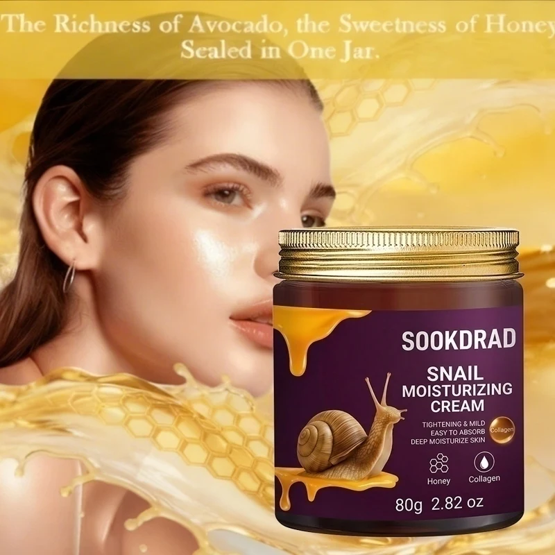 Snail Moisturizing Cream with Collagen & Honey, Gentle Absorb, Face & Body, 80g, Daily Use
Snail Moisturizing Cream with Collagen & Honey, Gentle Absorb, Face & Body, 80g, Daily Use