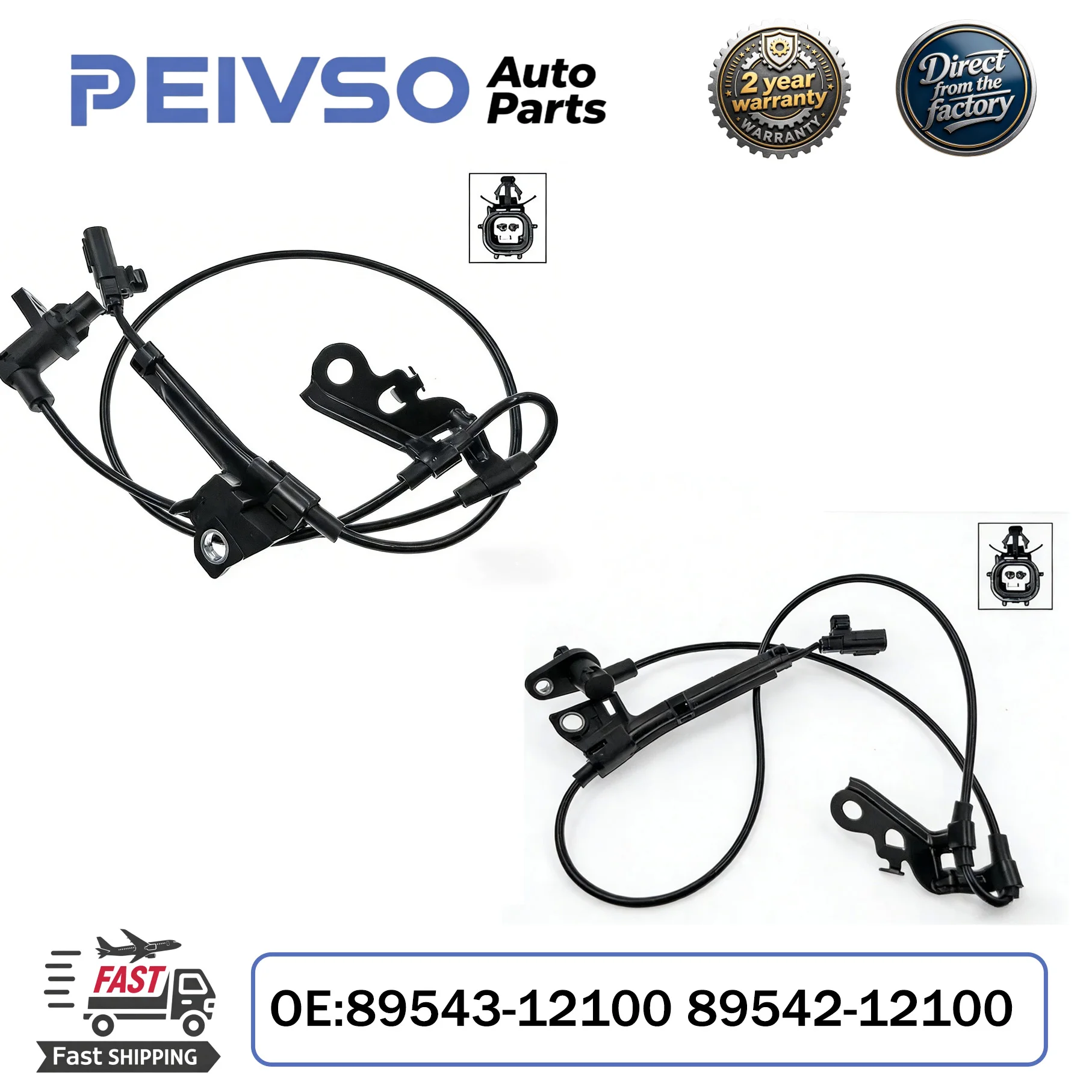 PEIVSO NEW 89542-12100 89543-12100 ABS Wheel Speed Sensor Front L/R For Toyota Corolla 2ZRFE 1.8L 2.4L 2009-2013
PEIVSO NEW 89542-12100 89543-12100 ABS Wheel Speed Sensor Front L/R For Toyota Corolla 2ZRFE 1.8L 2.4L 2009-2013