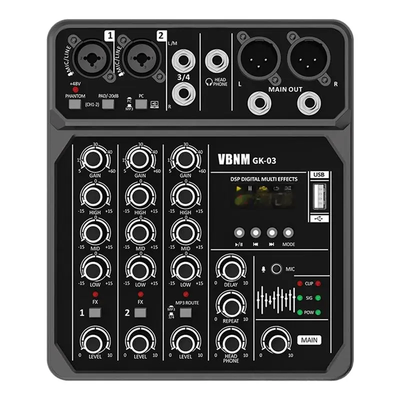 ABJF-USB/MP3 Player Compatible 4 Channel Audio Mixer Studio Sound Mixer Bluetooth DJ Console 48V Phantom Power For Karaoke
ABJF-USB/MP3 Player Compatible 4 Channel Audio Mixer Studio Sound Mixer Bluetooth DJ Console 48V Phantom Power For Karaoke