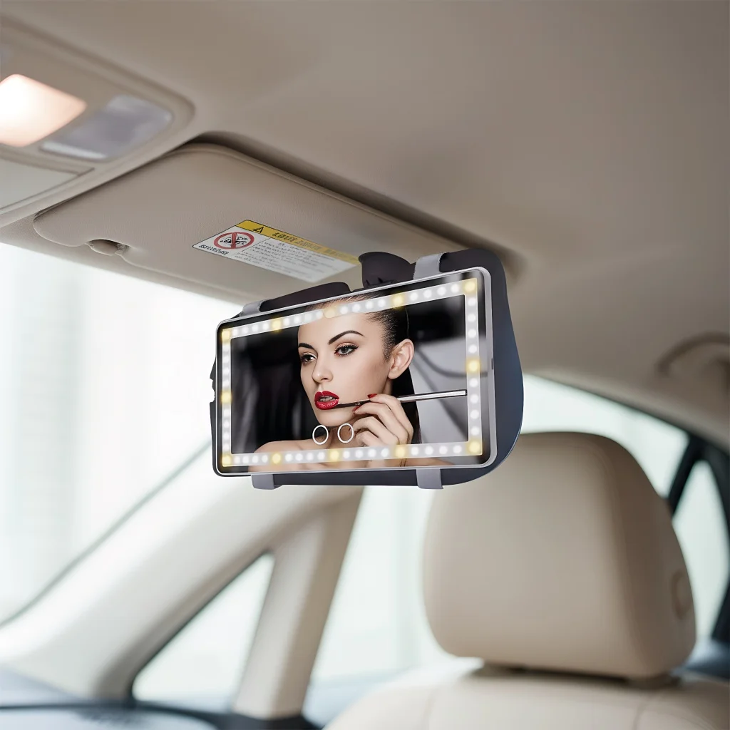 Автомобильное зеркало для макияжа с солнцезащитным козырьком - перезаряжаемое 3-режимное светодиодное косметическое зеркало с регулируемой яркостью
Автомобильное зеркало для макияжа с солнцезащитным козырьком - перезаряжаемое 3-режимное светодиодное косметическое зеркало с регулируемой яркостью