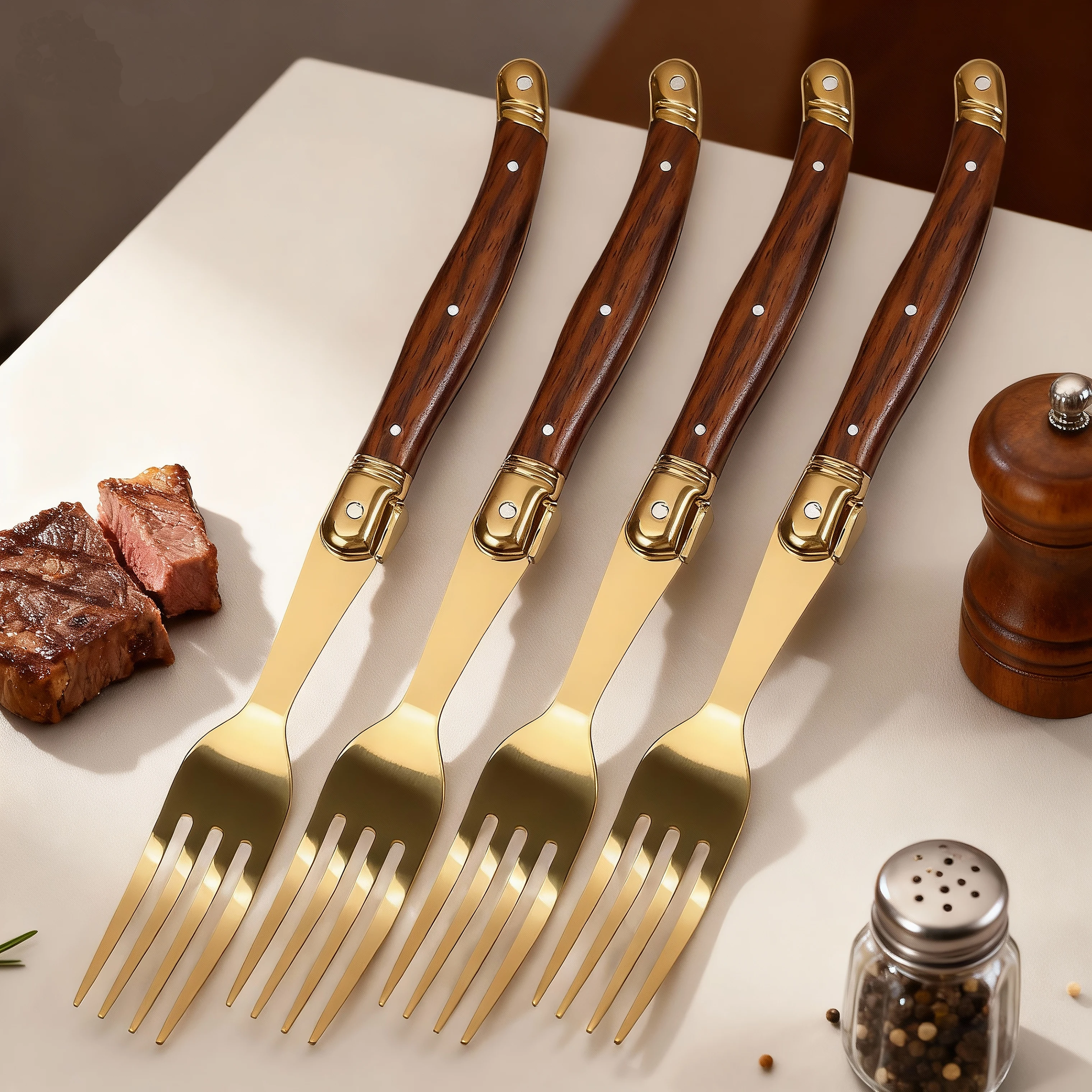 Jaswehome 24Pcs Gold Stainless Steel Dinnerware Set ABS Plastic Handle Steak Knives Steak Forks Soup Dessert Spoons Tableware
Jaswehome 24Pcs Gold Stainless Steel Dinnerware Set ABS Plastic Handle Steak Knives Steak Forks Soup Dessert Spoons Tableware