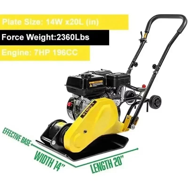 Authenticity guarantee.7.0HP 5000VPM 5500MAX Gas Vibration Compaction Force 20 x 14 inch Plate Compactor w/Built-in Wheel
Authenticity guarantee.7.0HP 5000VPM 5500MAX Gas Vibration Compaction Force 20 x 14 inch Plate Compactor w/Built-in Wheel