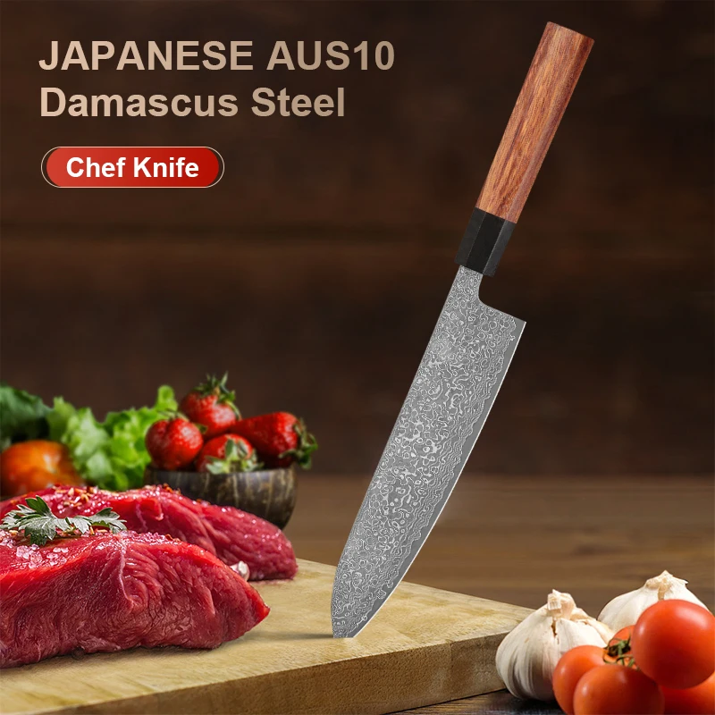 8 inch Japanese Chef Knife Hand Forged Damascus Steel Kitchen Knives Vegetable Meat Sashimi kitchen chef Rosewood Handle
8 inch Japanese Chef Knife Hand Forged Damascus Steel Kitchen Knives Vegetable Meat Sashimi kitchen chef Rosewood Handle