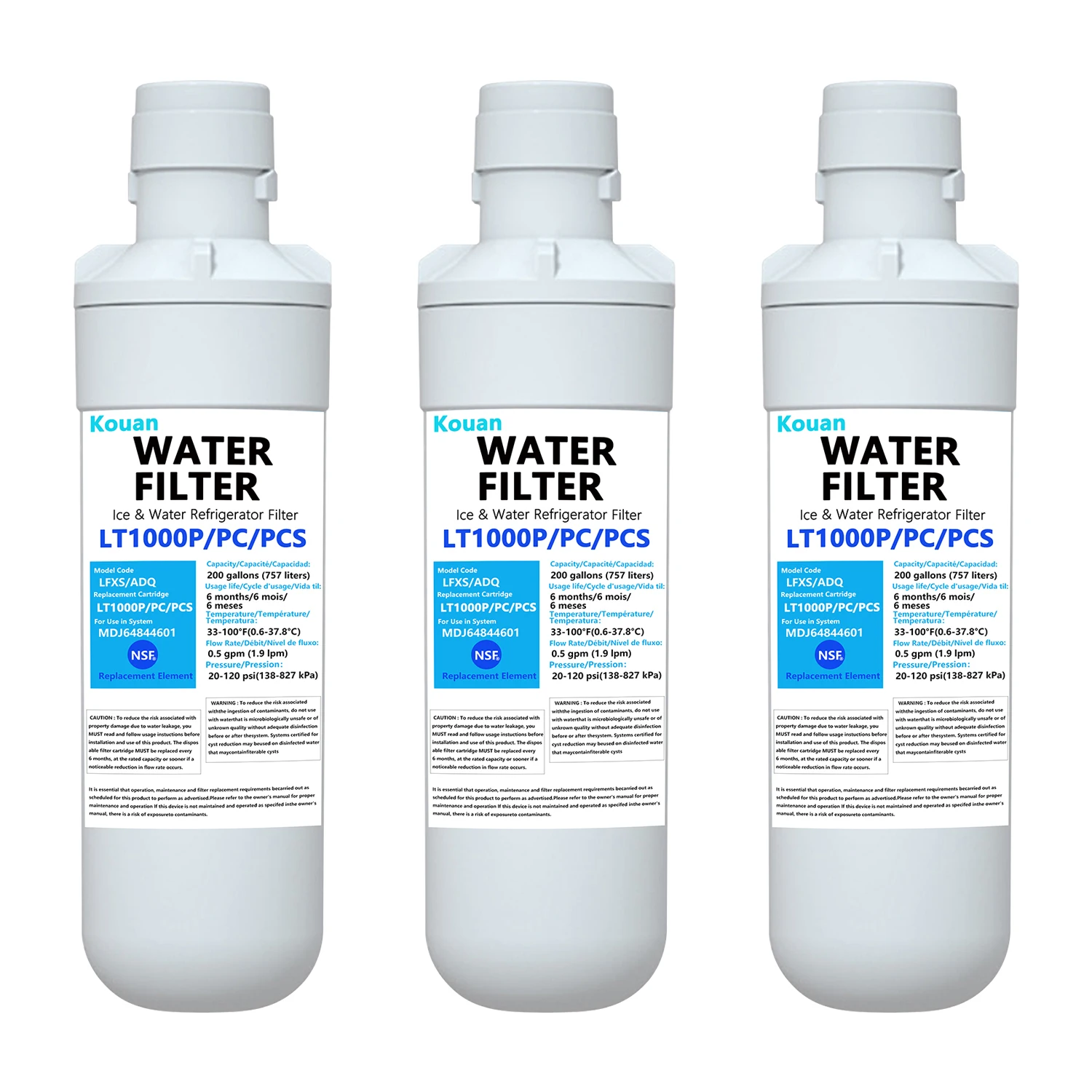 Ice Maker Filter for LG LT1000P ADQ74793501 ADQ74793502 MDJ64844601 LMXS28626S LFXS26973S Kenmore 46-9980 NSF Certified 3 Pack
Ice Maker Filter for LG LT1000P ADQ74793501 ADQ74793502 MDJ64844601 LMXS28626S LFXS26973S Kenmore 46-9980 NSF Certified 3 Pack