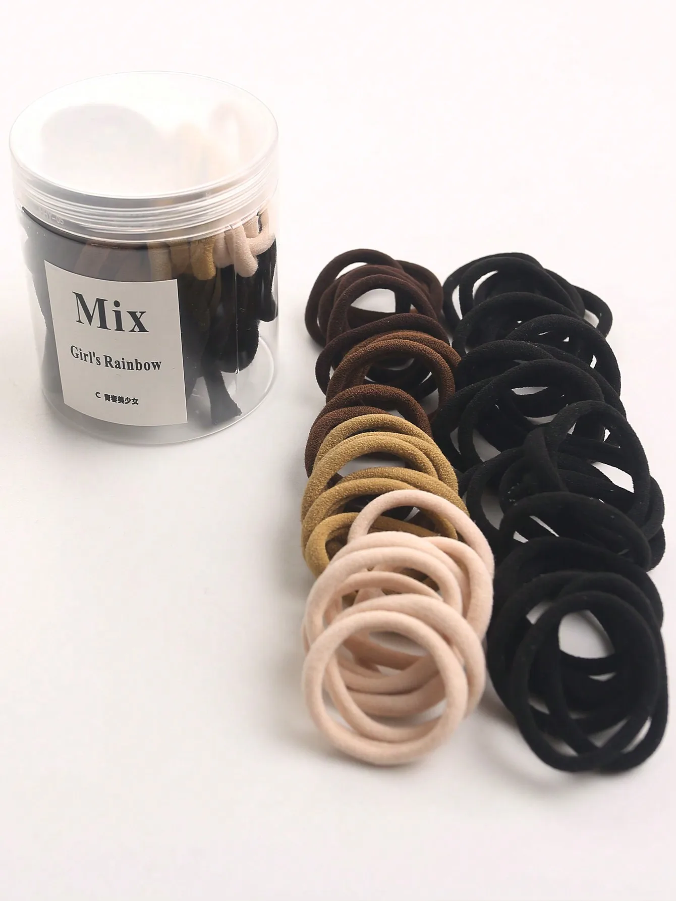50pcs Jar Pack Basic Black High Elasticity Hair Ties, Seamless Elastic Ponytail Holders For Women, Daily & Gym Use
50pcs Jar Pack Basic Black High Elasticity Hair Ties, Seamless Elastic Ponytail Holders For Women, Daily & Gym Use