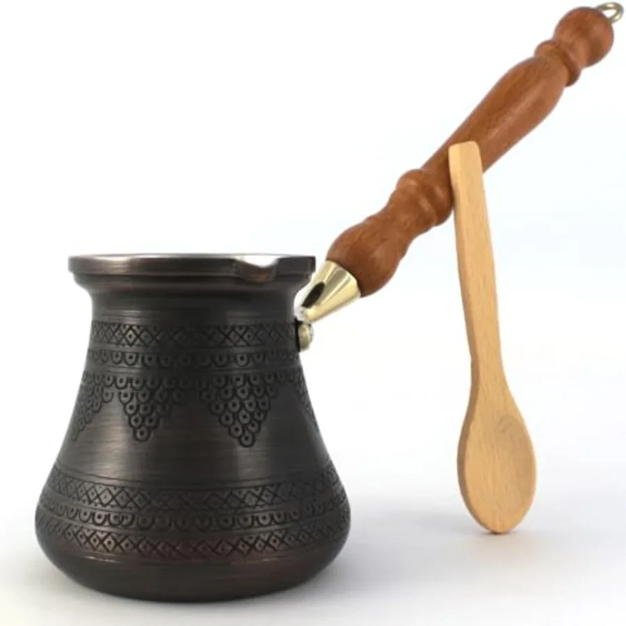 PCZ Series Large-14fl.oz - Thickest Solid Engraved/Hammered Turkish Greek Arabic Coffee Pot with Wooden Handle Stovetop Coffee
PCZ Series Large-14fl.oz - Thickest Solid Engraved/Hammered Turkish Greek Arabic Coffee Pot with Wooden Handle Stovetop Coffee