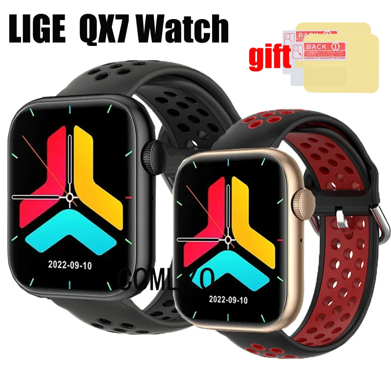 Новый ремешок для часов LIGE QX7, женский и мужской умный ремешок для часов, силиконовый дышащий спортивный браслет, защитная пленка для экрана 
Новый ремешок для часов LIGE QX7, женский и мужской умный ремешок для часов, силиконовый дышащий спортивный браслет, защитная пленка для экрана