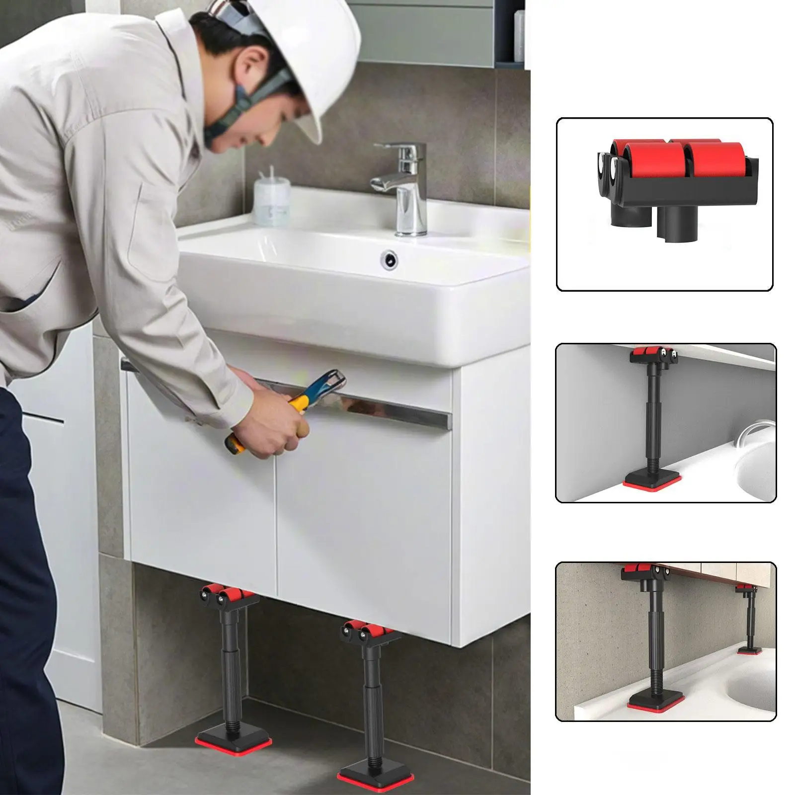 Nylon Telescopic Support Rod Labor Saving Bathroom Cabinet Door Install Bracket for Sink and Mirror Mounting
Nylon Telescopic Support Rod Labor Saving Bathroom Cabinet Door Install Bracket for Sink and Mirror Mounting