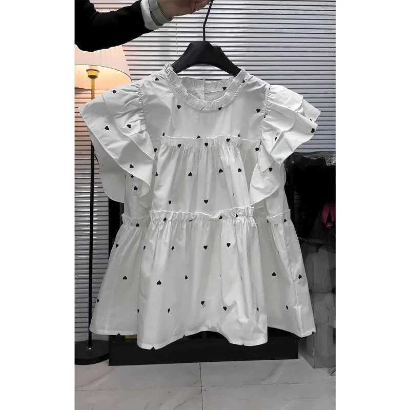 2026 Camisas De Mujer Flying Sleeve Sweet Blouse Ruffles O-neck Sweet Shirts Fashion Summer Tops Looose Polka Dot Summer Blouses
2026 Camisas De Mujer Flying Sleeve Sweet Blouse Ruffles O-neck Sweet Shirts Fashion Summer Tops Looose Polka Dot Summer Blouses