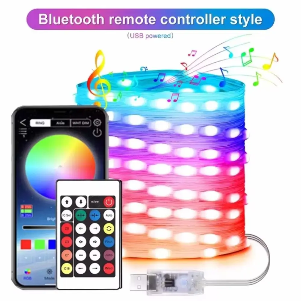 Dreamcolor Changing LED Bluetooth Fairy Lights Bluetooth Music Control 36v Smart RGBIC Lights App Remote Control Adjustable
Dreamcolor Changing LED Bluetooth Fairy Lights Bluetooth Music Control 36v Smart RGBIC Lights App Remote Control Adjustable