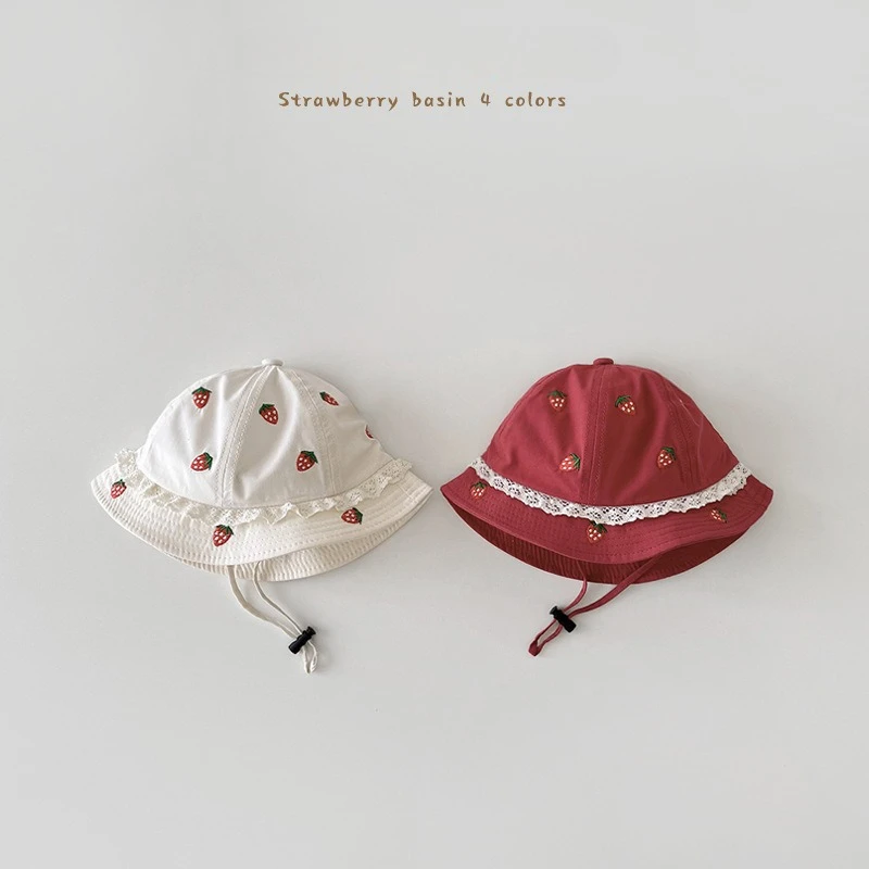 Korean Style Strawberry Baby Bucket Hat 2026 Cute Lace Trim Fisherman Hat for Infant Girls Soft Spring Autumn Toddler Sun Hat
Korean Style Strawberry Baby Bucket Hat 2026 Cute Lace Trim Fisherman Hat for Infant Girls Soft Spring Autumn Toddler Sun Hat