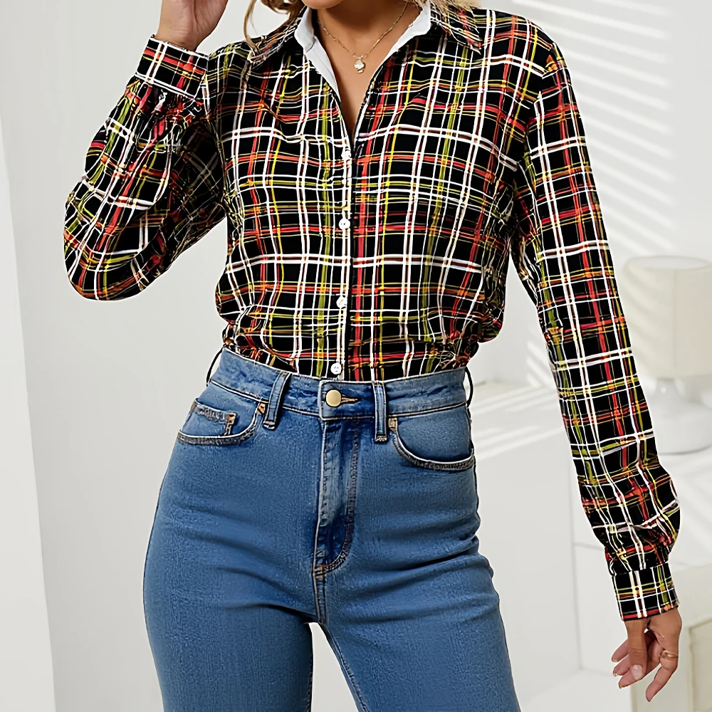 Mia Muse Autumn Shirts 2025 Women's Retro Vintage Chic Plaid Long Sleeve Shirt Collar Fitting Slim Office Lady Shirts
Mia Muse Autumn Shirts 2025 Women's Retro Vintage Chic Plaid Long Sleeve Shirt Collar Fitting Slim Office Lady Shirts
