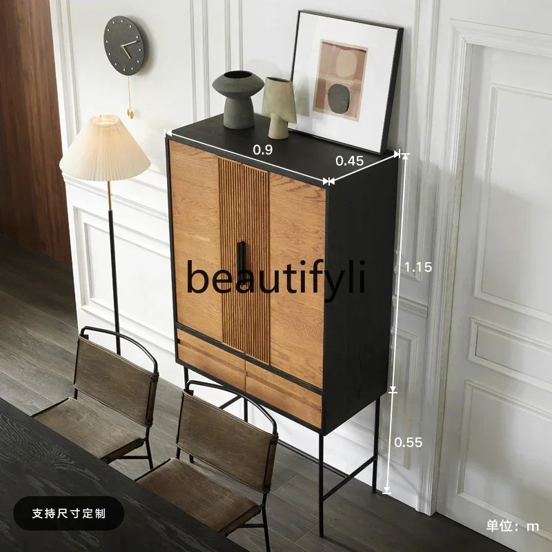 Asmt59 Modern simple color matching storage, wabi-sandy wind, solid wood high dining side vertical cabinet, medieval retro wine
Asmt59 Modern simple color matching storage, wabi-sandy wind, solid wood high dining side vertical cabinet, medieval retro wine