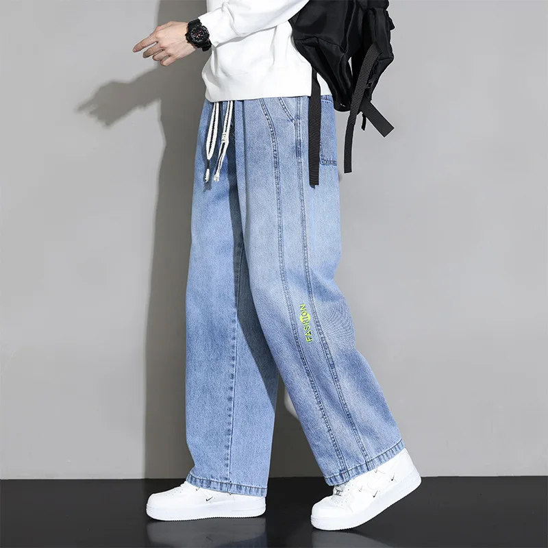 Jeans Drawstring Ankle Length Denim Pants Men Jean Straight Pant Loose Fit Spliced Washed Pockets Distressed 2025 Casual
Jeans Drawstring Ankle Length Denim Pants Men Jean Straight Pant Loose Fit Spliced Washed Pockets Distressed 2025 Casual