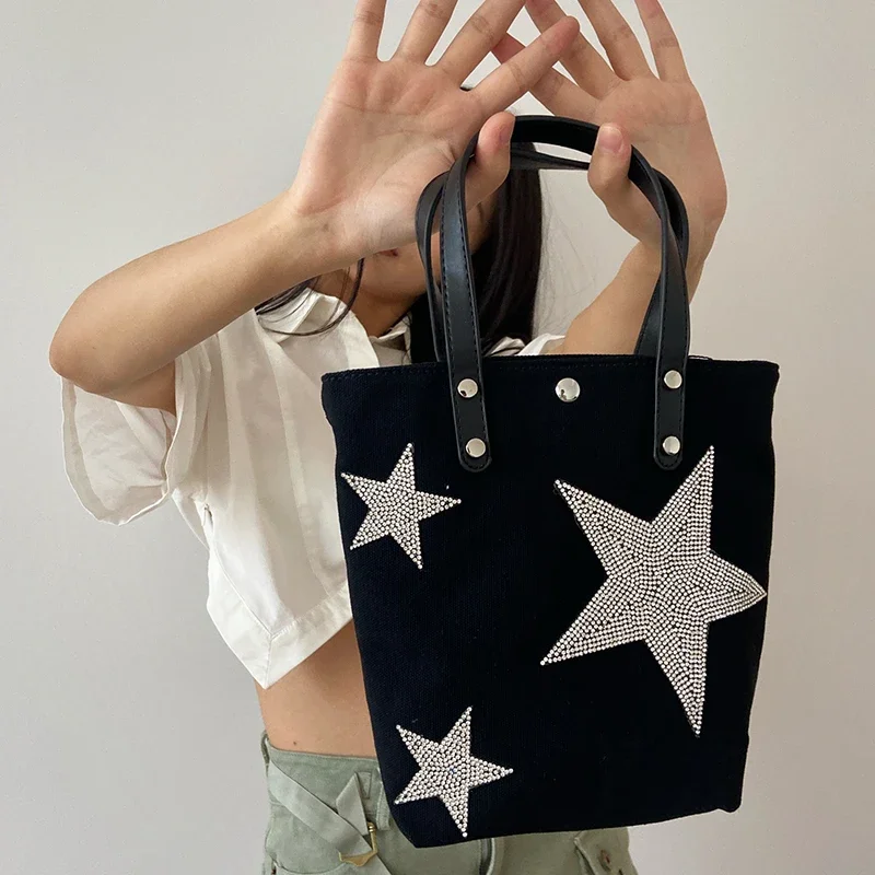 Fashion Denim Women Handbags Luxury Diamonds Star Pattern Crossbody Bags Simple Shoulder Bag Casual Small Tote Bucket Purses
Fashion Denim Women Handbags Luxury Diamonds Star Pattern Crossbody Bags Simple Shoulder Bag Casual Small Tote Bucket Purses