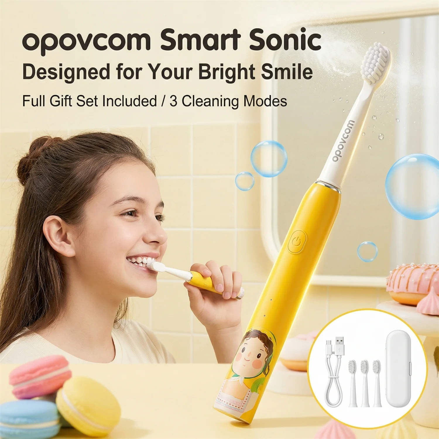 Kids Electric Sonic Toothbrush for Girls 3-12 Years IPX7 Waterproof Soft Bristles 3 Modes 2 Min Smart Timer Children Oral Care
Kids Electric Sonic Toothbrush for Girls 3-12 Years IPX7 Waterproof Soft Bristles 3 Modes 2 Min Smart Timer Children Oral Care