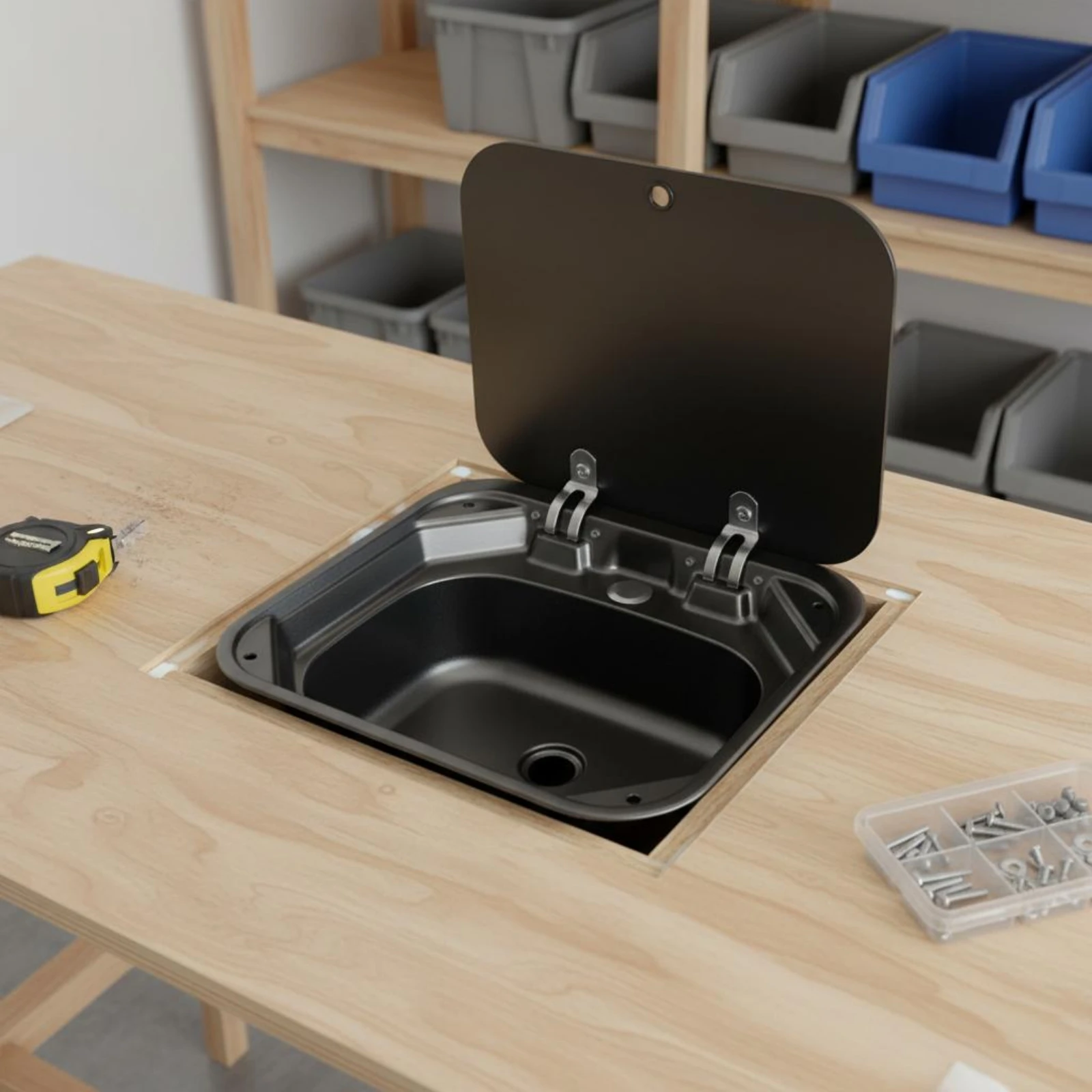 Space Saving Stainless Steel Plumbing Fixture Single Bowl Wash Basin Folding Faucet Flip Cover Sink for Portable Kitchen
Space Saving Stainless Steel Plumbing Fixture Single Bowl Wash Basin Folding Faucet Flip Cover Sink for Portable Kitchen