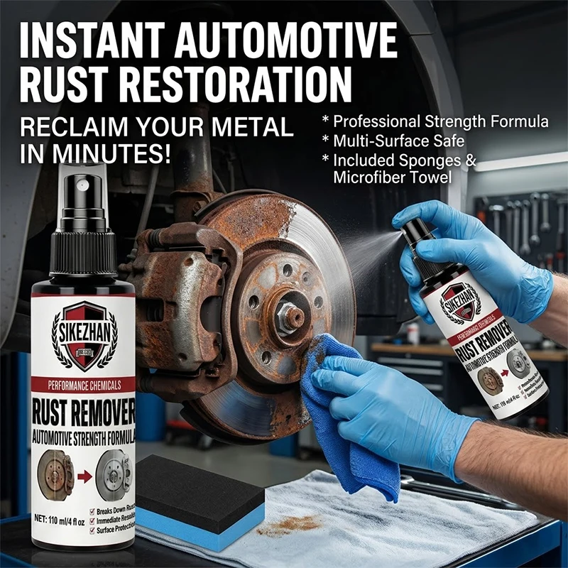 Professional Car Rust Remover Spray Kit for Brake Disc Wheel Rim Chrome Iron Powder Cleaner SIKEZHAN 110ml with Sponge Towel
Professional Car Rust Remover Spray Kit for Brake Disc Wheel Rim Chrome Iron Powder Cleaner SIKEZHAN 110ml with Sponge Towel
