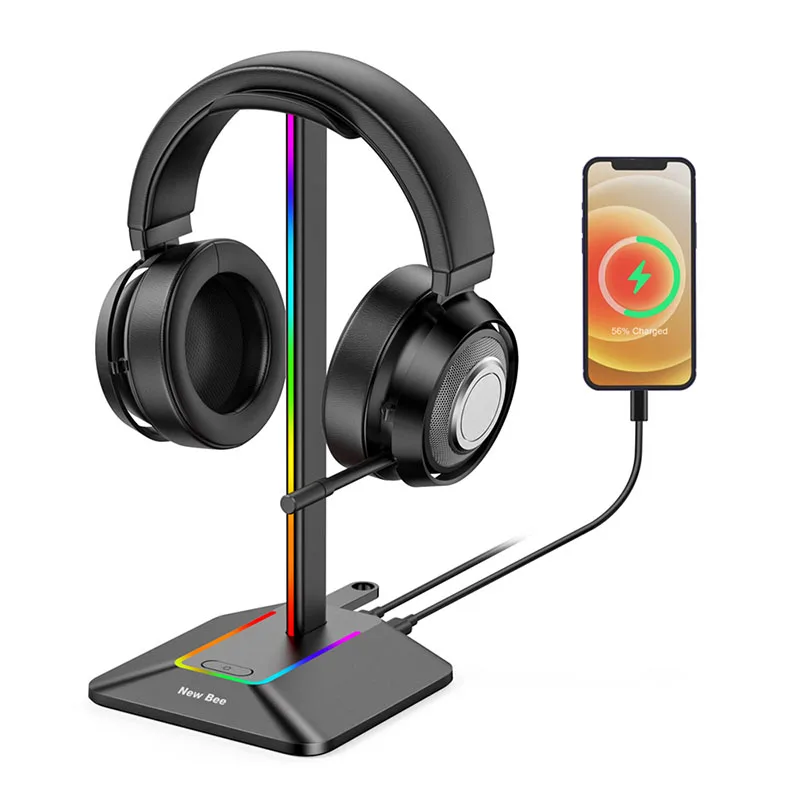 Desk Gaming Headset Holder with 7 Light Modes and Non-Slip Rubber Base Suitable for All Earphone Accessories
Desk Gaming Headset Holder with 7 Light Modes and Non-Slip Rubber Base Suitable for All Earphone Accessories