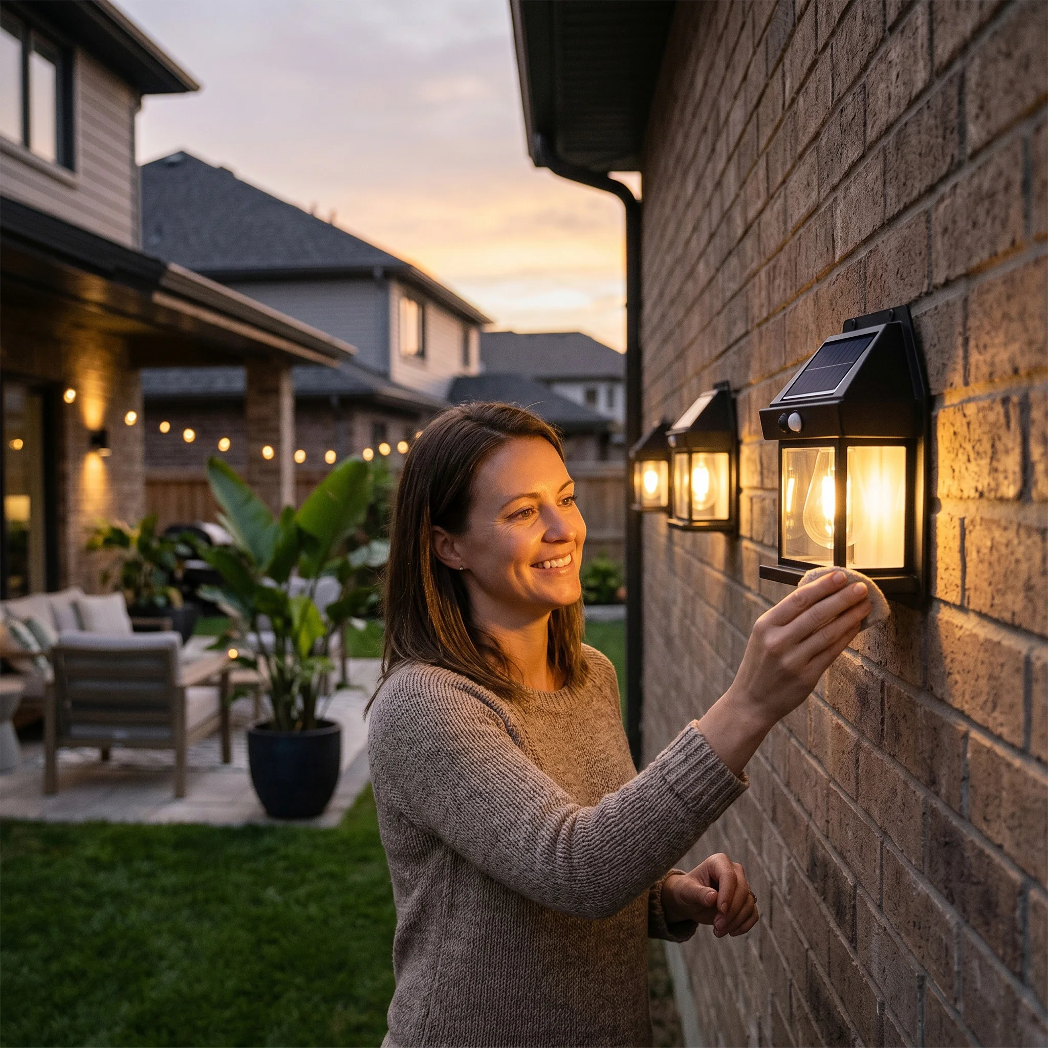 Solar Powered Waterproof LED Wall Light with Light Sensor, Outdoor Security Lamp for Garden Yard Fence Home Patio Decoration
Solar Powered Waterproof LED Wall Light with Light Sensor, Outdoor Security Lamp for Garden Yard Fence Home Patio Decoration