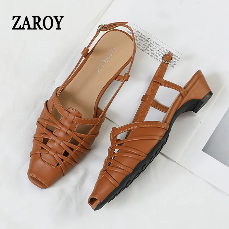 ZAROY Plus Size Vintage Woven Roman Sandals Women Slingback Square Toe Low Heel Sandalias Elegant Office Party Designer Shoes
ZAROY Plus Size Vintage Woven Roman Sandals Women Slingback Square Toe Low Heel Sandalias Elegant Office Party Designer Shoes