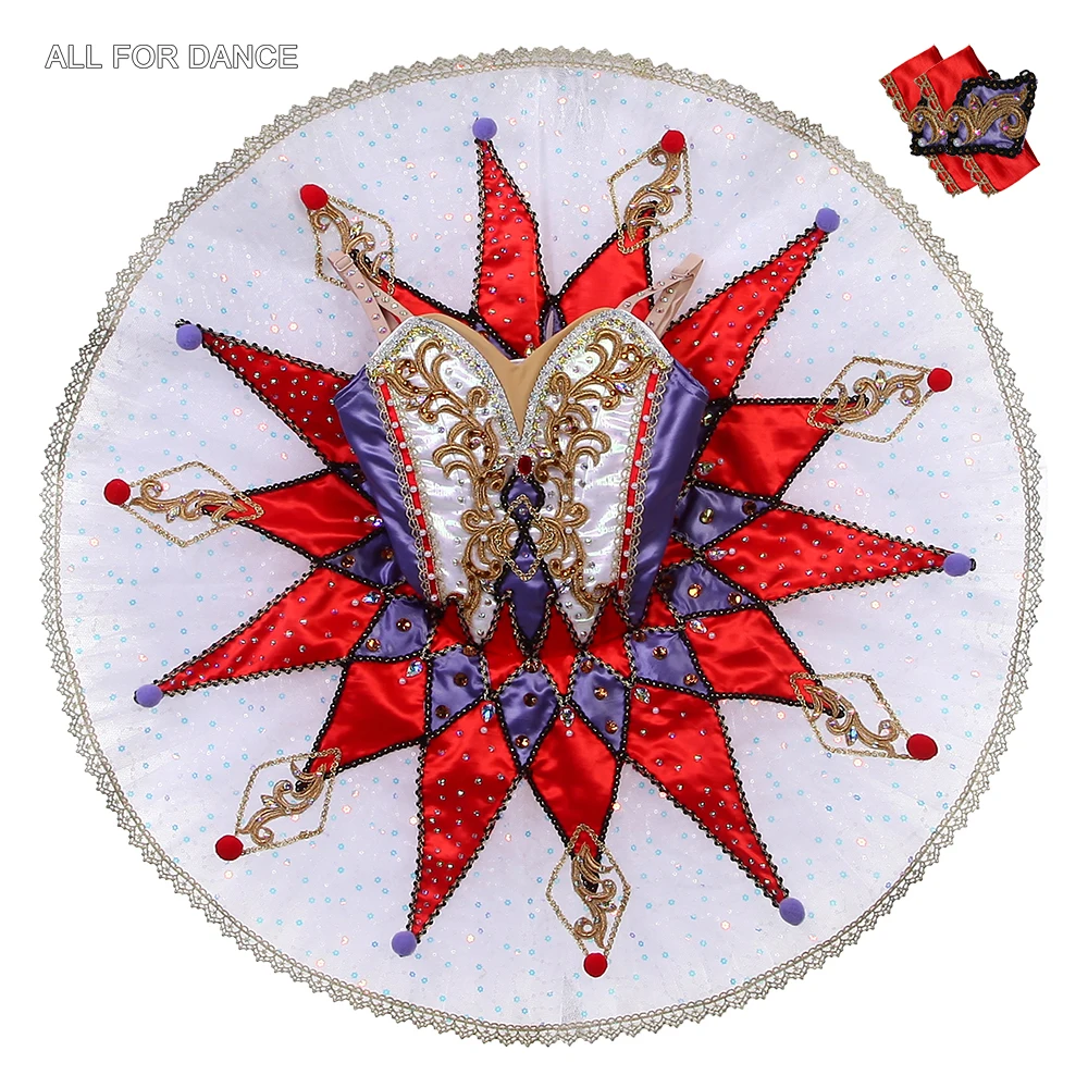 B25015 Purple & White and Red Professional Ballet Tutu for Harlequinade Variation Made-to-order Ballet Costumes
B25015 Purple & White and Red Professional Ballet Tutu for Harlequinade Variation Made-to-order Ballet Costumes