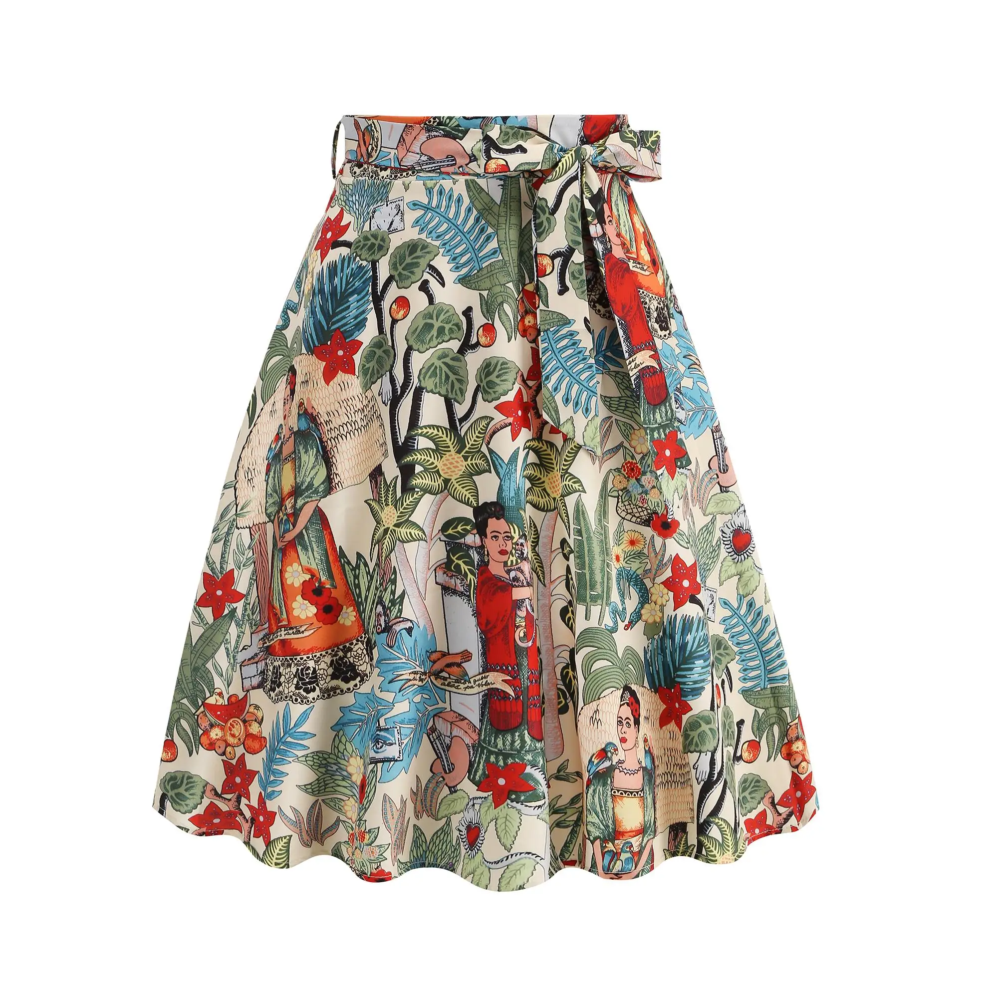 Faionable High Waist A-Line Skirt with Belt And Ba Zipper Floral Print f-length Skirt for Women in Their Twenties
Faionable High Waist A-Line Skirt with Belt And Ba Zipper Floral Print f-length Skirt for Women in Their Twenties